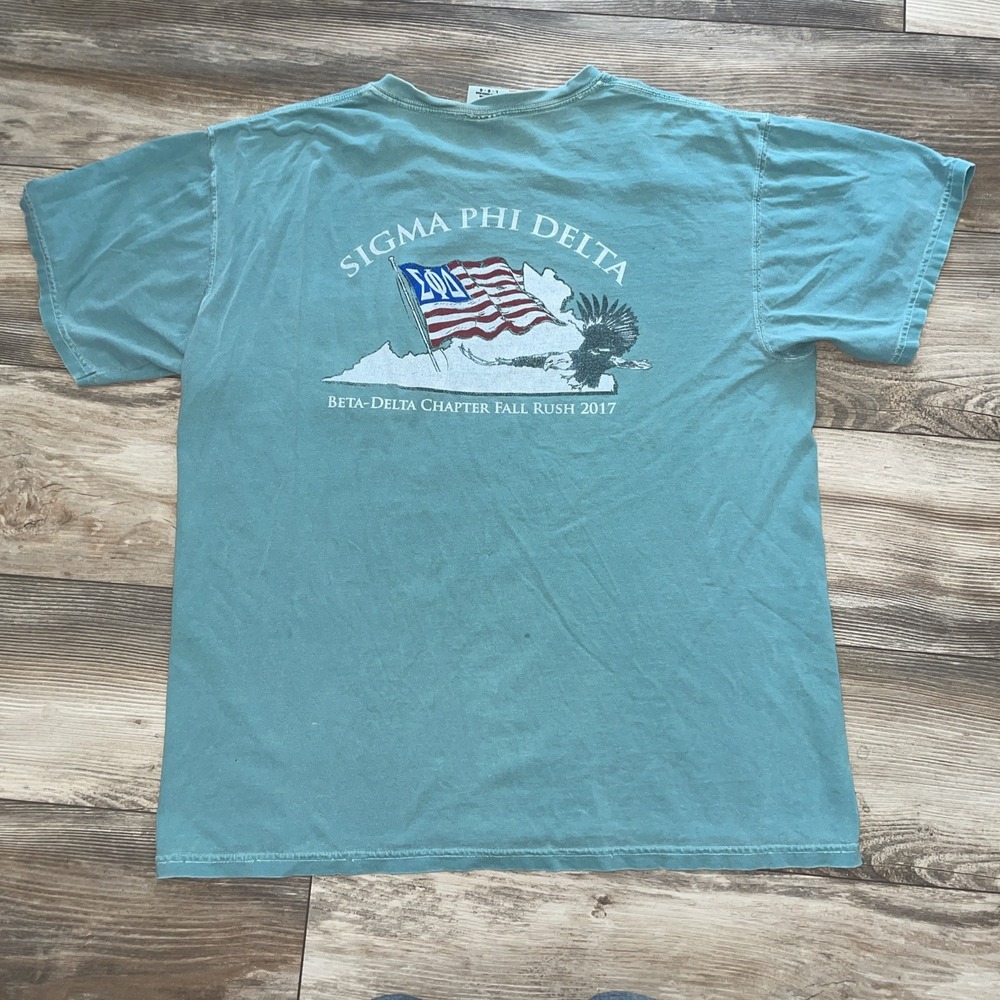 Vintage Delta Sigma Phi ‎ Fall Rush 2017 Single Stitch Green Size Large
